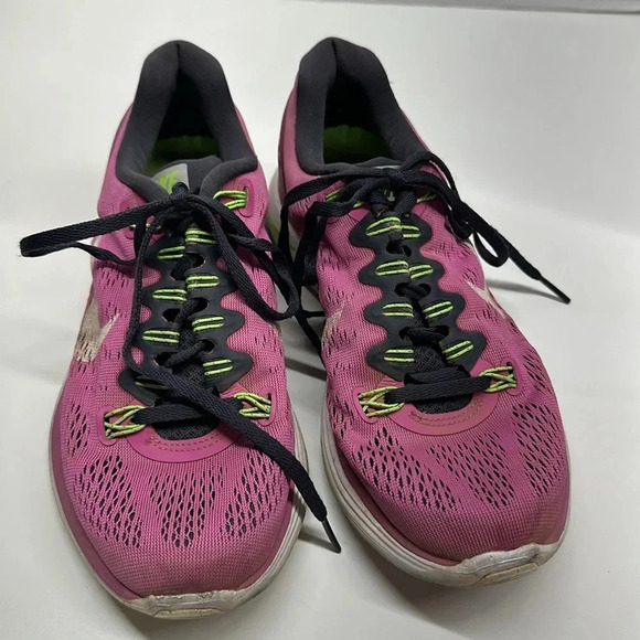 Nike Lunarglide 5 Sneakers Running Shoes Athletic Shoe Pink Green Womens Size 8 - Picture 3 of 12